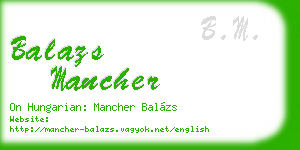 balazs mancher business card